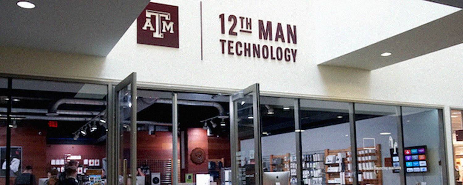 Front of the 12th Man Technology store